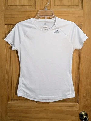 阿迪达斯 Climalite 男孩衬衫上衣小号白色运动服运动跑步  — 第 1/4 张图片