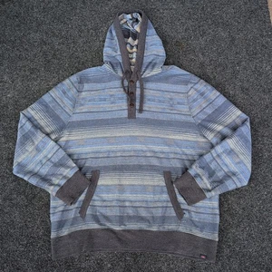 Sudadera con Capucha Faherty Para Hombre XXL Azul Paisaje Marino Rayas Con Capucha Peso Medio Cuarto Botón - Imagen 1 de 11