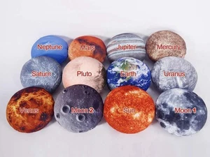 12 Piece Set Space Decor Planet Throw Pillow Covers Solar System - 2 Moons - Picture 1 of 6