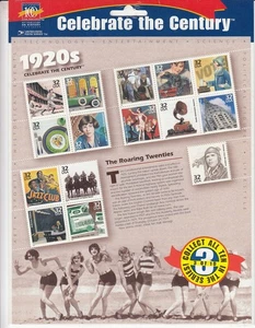 U S STAMPS CELEBRATE THE CENTURY 1920 ROARING TWENTIES 15 STAMPS @ O.32  MNH - Picture 1 of 1