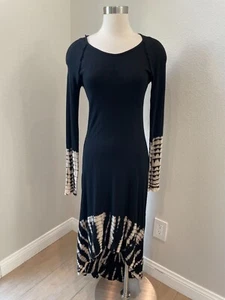 NEW T Party Womens Small Tie Dye Long Sleeve Hooded Hi Low Midi Dress - Picture 1 of 12