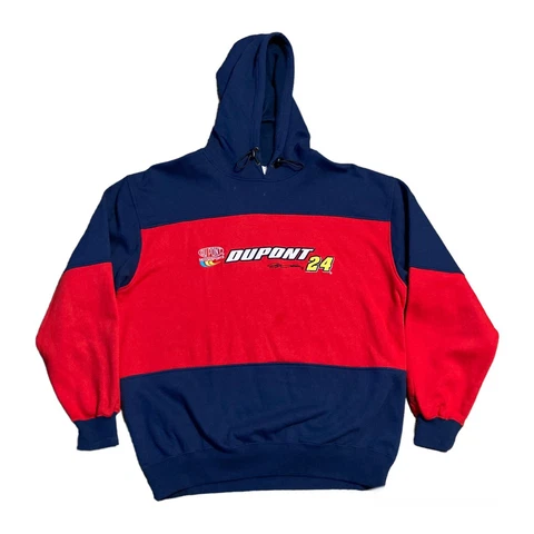 Chase Authentics Jeff Gordon Nascar Dupont 24 Pull Over Hoodie Sz Large Blue Red Cover