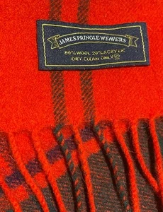 James Pringle Weavers Schottland Wollschal Halstuch Tartan kariert rot grün blau gebraucht, in einwandfreiem Zustand - Bild 1 von 6
