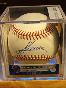 Andres Gimenez - Cleveland Guardians signierter OML Baseball (USA SM COA) - Bild 1 von 10