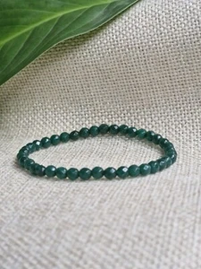 Smaragd Perlenarmband Armband Positive Energie Steine 4mm Länge 17cm - Bild 1 von 3