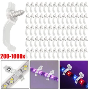200-1000x Mounting Brackets Clips Waterproof 3528 LED Strip Light With Screw LOT - Picture 1 of 23