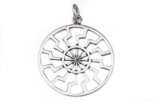 Mittelalter Schmuck Anhänger Schwarze Sonne 3,3 cm aus 925 Silber - Bild 1 von 1