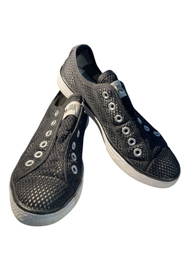 Scarpe sneakers Converse All Star unisex taglia donna 8 uomo 6 nere slip on rete