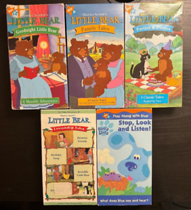 Nick Jr VHS Lot: Little Bear VHS Tape Lot of 4 (1 Sealed) + 1 Blues Clues Tape