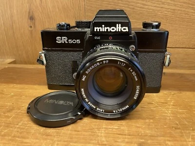 *Rare Black : Near Mint ++* Minolta SR505 Film Camera MC Rokkor 50mm F/1.7 / JPN - Image 1 of 4