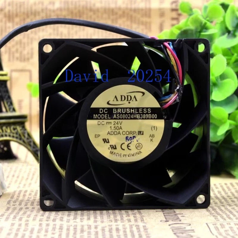 ADDA/ Taiwan Xiexi AS08024HB389B00 24V 1.5A 8038 4-wire PWM converter fan - Image 1 of 4