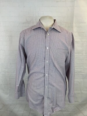 Черный коричневый 1826 мужчин белый бордовый красный клетку хлопок платье рубашка 17,5 - 33 $98 - Изображение 1 из 4