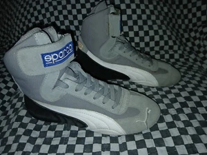 Vintage Rare Sparco Puma Hi Gray / Black Perf Suede Shoe U.S. 5 37 eur. - Bild 1 von 6