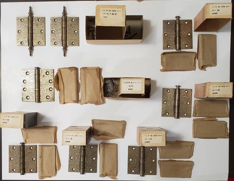 Lot of 20 NOS Vintage Textured Interior Hager Hinges - Antique Hager Hinges Cover