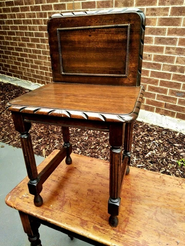 ANTIQUE CHILDRENS CHAIR OAK childs chair Cover