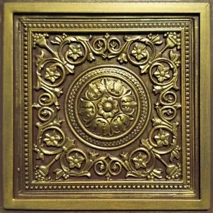 Gittersystem, Pop-In 24"x24" 3D, PVC Deckenfliesen MAJESTY Antik GOLD SCHOKOLADE - Bild 1 von 3