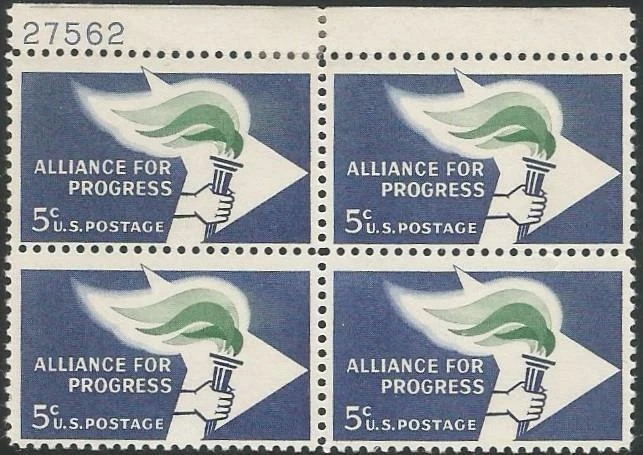 Plate Block of 4 - Scott 1234 - 5 cent - Alliance For Progress - 1963 - MNH - Image 1 of 1