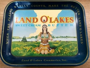Land O'Lakes Sweet Cream Butter American Metal Advertising Tray - 1980s VGC - Picture 1 of 3