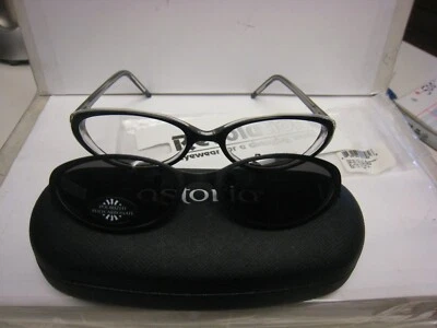 NEW Revolution Eyeglass Frame W/ Magnet sun shade REV511 BKCR  52-17-140 w/case - Image 1 of 4