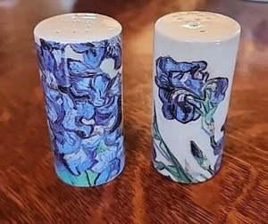Metropolitan Museum of Art Van Gogh Irises Salt & Pepper Shakers Floral EUC - Picture 1 of 6