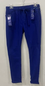 Roma Studio royal blue hyper  stretch  pull-on capri pants size Junior M NWT - Picture 1 of 6