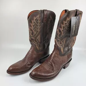 Lucchese Mens N9578.R4 Sienna Smooth Ostrich Western Boots Sz 12EE Med Round Toe - Picture 1 of 23