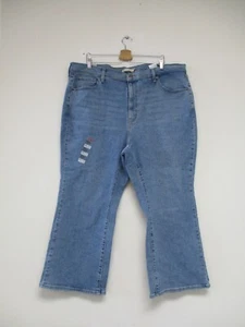 Levis High Waisted Cropped Flare Jeans Women's Plus Size 22 Solid Blue 44x24 - Picture 1 of 11