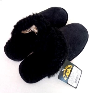 Womens DOGGERS Black Slippers Slip-on House Shoes Indoor Outdoor Sz 5-6 - Picture 1 of 6