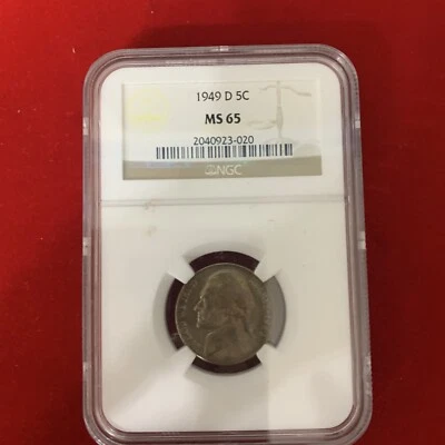 1949 D 5c Jefferson Nickel NGC MS65 - Image 1 of 2