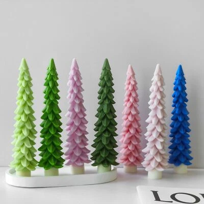 Molde para velas de silicona para árbol de Navidad hágalo usted mismo jabón de resina yeso molde para chocolates Foto 1 de 4