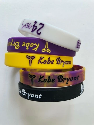 Kobe Bryant Lakers yellow,purple,black,white Silicone Wristband Bracelet Cover