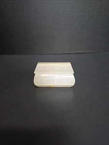 White Alabaster ? Small Stone Trinket Box Jewelry Holder 2”x3” Vintage *** - Picture 1 of 24