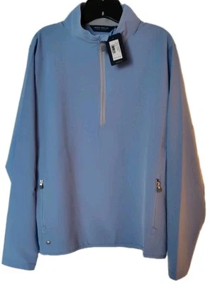 NWT MEDIUM Peter Millar Blue Flex  1/2 Zip Golf Pullover Shirt Size L $230 - Image 1 of 4