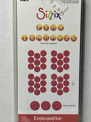 Sizzix  Pink Lemonade Embosslits Alphabet Set Letters & Numbers Uppercase - Image 1 of 4