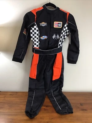 НОВЫЙ костюм водителя гоночного автомобиля Pottery Barn Kids костюм для Хэллоуина черный оранжевый 7-8 лет - Изображение 1 из 4
