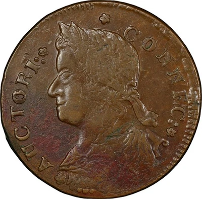 1787 Connecticut 1/2p M33.19-Z.2 W3650 Draped Bust Left R5 PCGS AU50 Syd Martin - Image 1 of 4