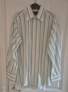 VINTAGE ROCOLA GOLDEN RAPIDE WHITE/GREY NYLON SHIRT 15' 70S RETRO RARE BNWOT - Picture 1 of 6