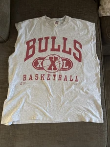 T-shirt canotta vintage anni 90 Y2k NBA Chicago Bulls Xxl basket grigia uomo Xl - Foto 1 di 6