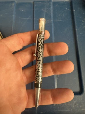 Raro FOLLI FOLLIE PLATA SUPERPOSICIÓN BOLÍGRAFO - PATRÓN FLORAL x4 Foto 1 de 4