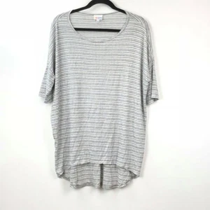 Lularoe Small Womens Unicorn Irma Gray White Striped Tunic Top - Picture 1 of 6