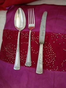 3-teiliges Besteckset Jugendstil -Art nouveau- - wunderschön! Erbe "Ideal"1910! - Bild 1 von 11