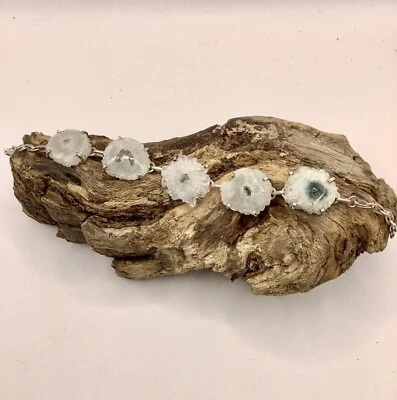 Artisan Bespoke Unique Handcrafted Sterling Silver & Solar Quartz Bracelet - Image 1 of 4