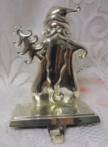 Medias de Navidad de Colección Santa Tono Plateado Metal Soporte Colgador Manto Gancho - Imagen 1 de 4