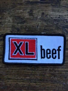 Vtg XL Beef Embroidered Sew On Patch 4" Badge Nilsson Foods Edmonton AB Canada - Bild 1 von 4