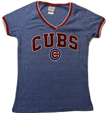 5th & Ocean Womens MLB Chicago Cubs Baseball V-Neck Shirt New S-XL Cover