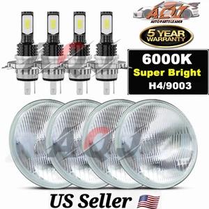 Chrome 4PCS For Chevy El Camino Impala Caprice Bel LED Headlights High Low Beam - Bild 1 von 20