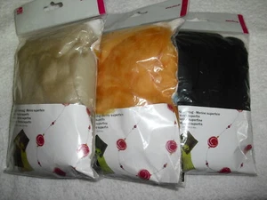 Wolle zum Filzen Kammzug Merino superfein 50g beige/gelb/dunkelgrün Neu !!! - Bild 1 von 5