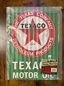 Insegna Texaco latta metallo ondulato 16”x 11,25” olio motore Texaco nuova in plastica - Foto 1 di 2
