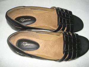 Zapatos de cuero para dama talla 10 Med negros me encanta la comodidad - Imagen 1 de 3