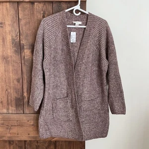 NEW CJ Banks Sweater Womens 1X Cardigan Textured Chunky Knit Boho Open Front - Picture 1 of 9